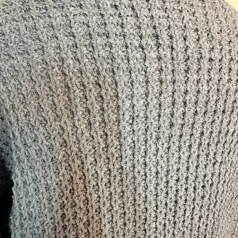 Sz S American Eagle blue mock knit neck sweater wool blend chenille feel soft - Picture 5 of 7